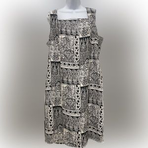 Sandra king Vintage square neck dress size 16 black and white dress
